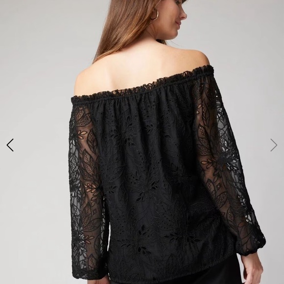 WHBM Off The Shoulder Eyelet Blouse NWT - Picture 4 of 12